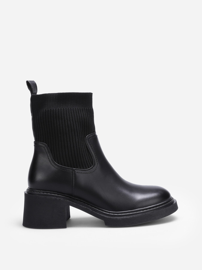 Bottines chaussettes bi-matières