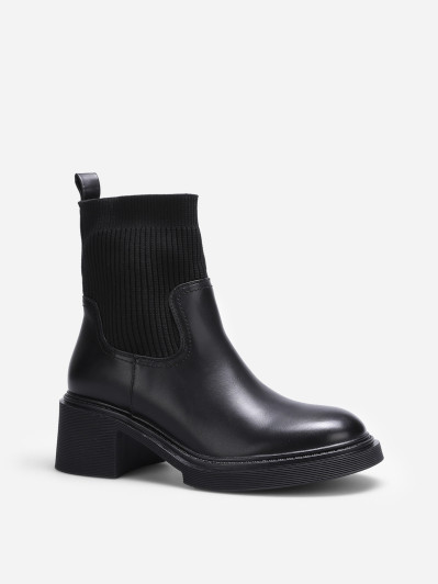 Bottines chaussettes bi-matières