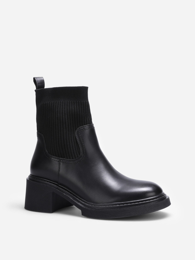 Bottines chaussettes bi-matières