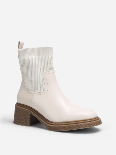 Bottines chaussettes bi-matières