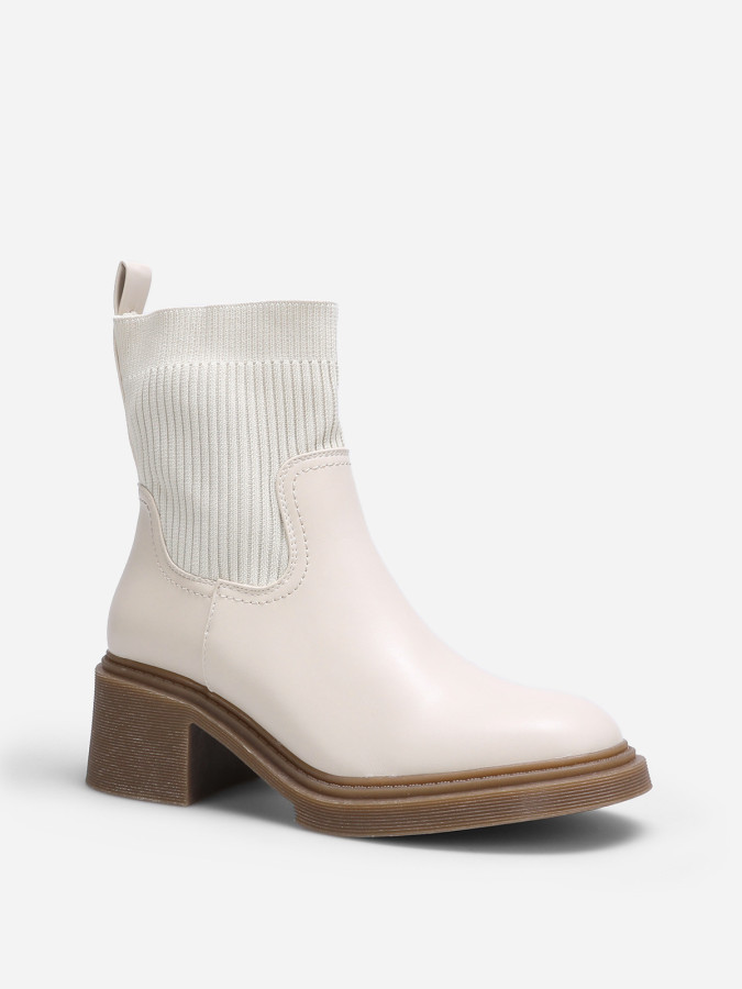 Bottines chaussettes bi-matières