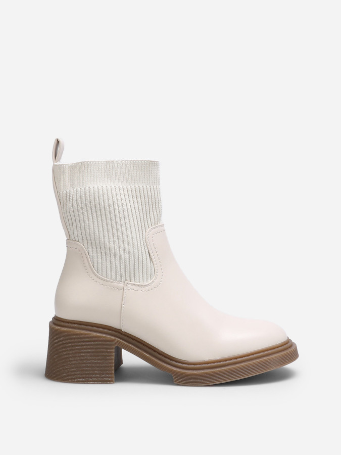 Bottines chaussettes bi-matières