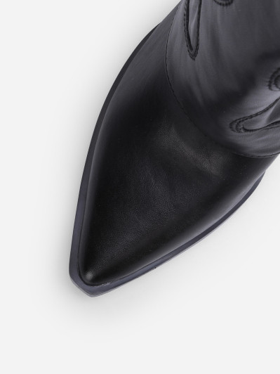 Santiags noires pointues à revers