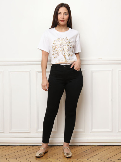 Jeans slim en tissu stretch noir