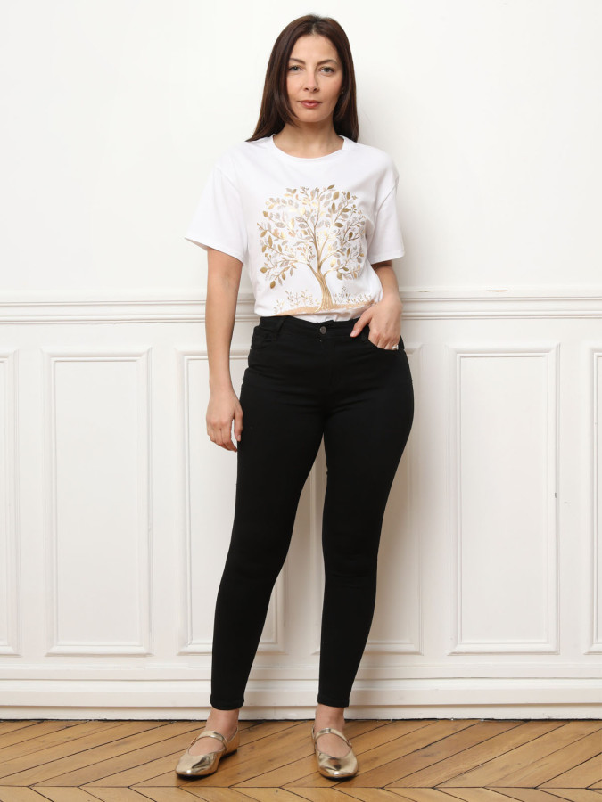 Jeans slim en tissu stretch noir