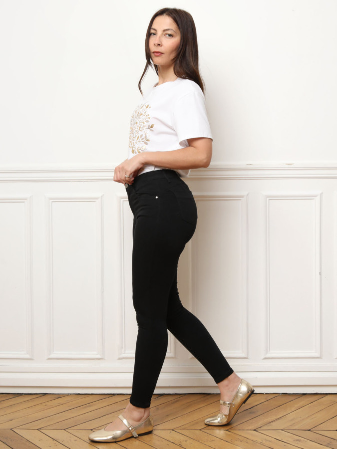 Jeans slim en tissu stretch noir