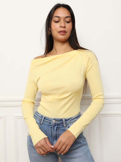 Top froncé à manches longues