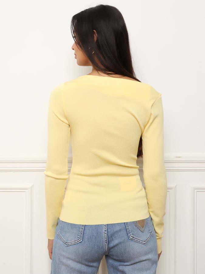 Top froncé à manches longues