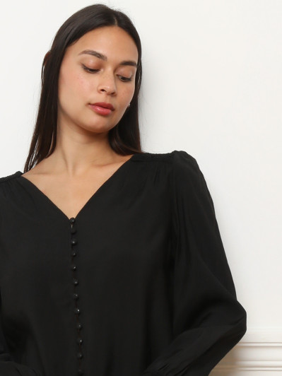 Chemisier à détails en crochet noir