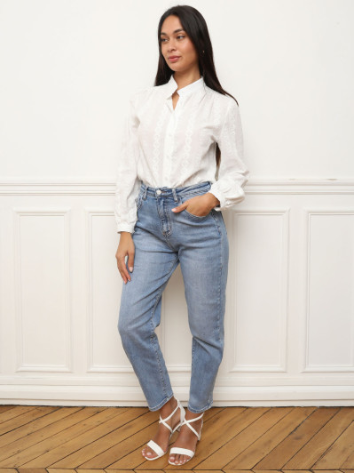 Chemisier à motif en broderie anglaise