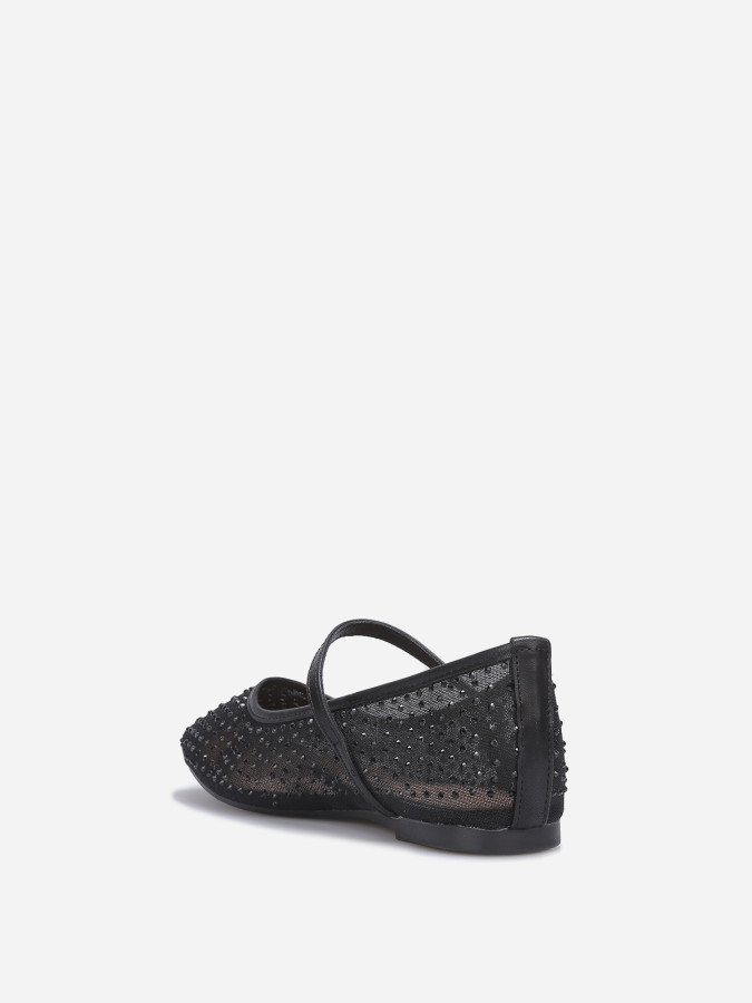 Ballerines style babies à strass noires