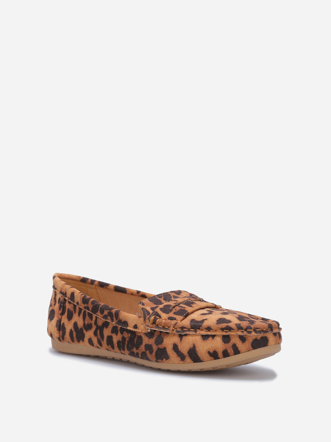 Mocassins en suédine imprimé animal