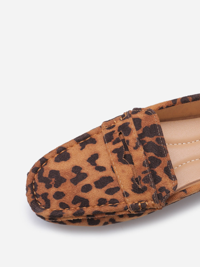 Mocassins en suédine imprimé animal