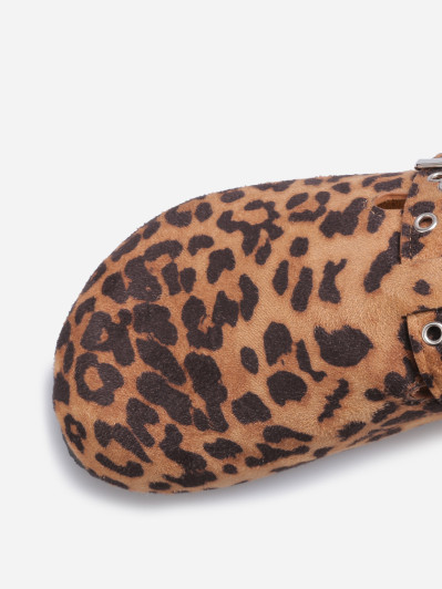 Mules en suédine à bride et boucle marron