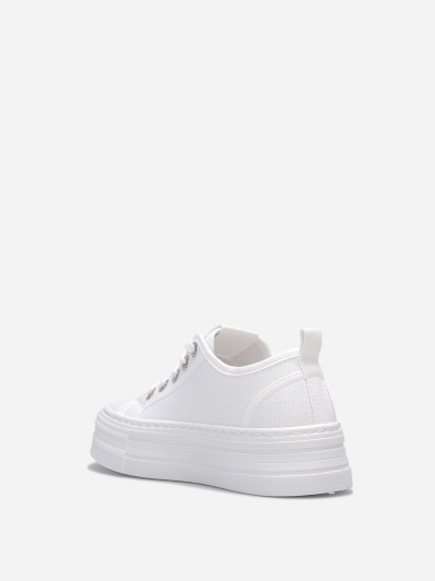 Tennis à plateforme et détails strass blanches