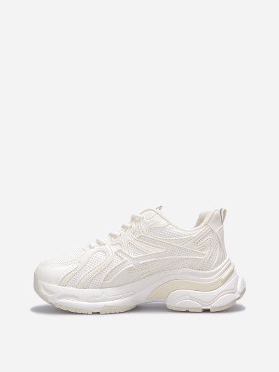 Baskets à surpiqûres contrastantes beiges