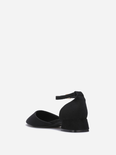 Ballerines pointues en suédine noires