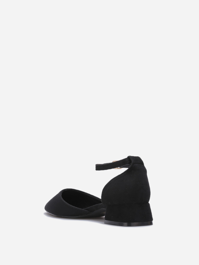 Ballerines pointues en suédine noires