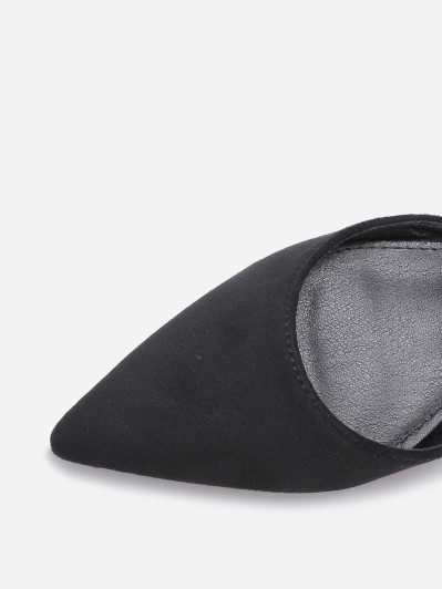 Ballerines pointues en suédine noires