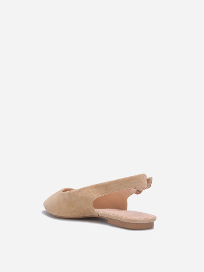 Ballerines pointues à bride et boucle taupe