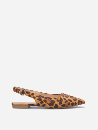 Ballerines pointues à motif animal léopard