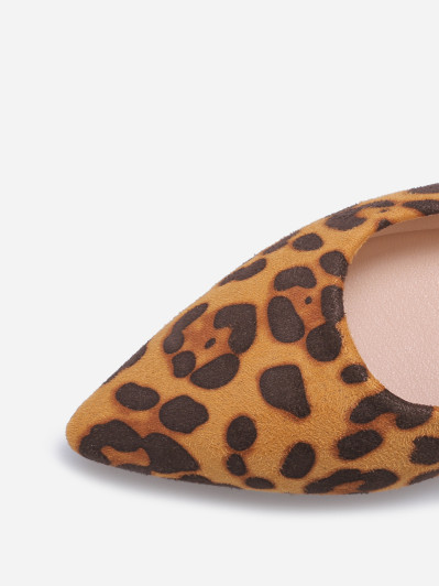 Ballerines pointues à motif animal léopard