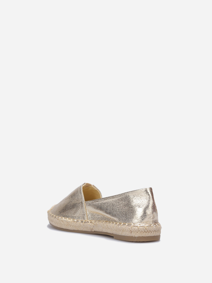 Espadrilles classiques à petite plateforme dorées