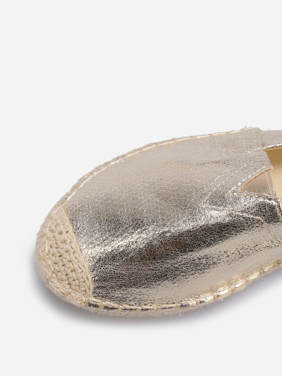 Espadrilles classiques à petite plateforme dorées