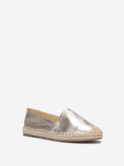 Espadrilles classiques à petite plateforme dorées