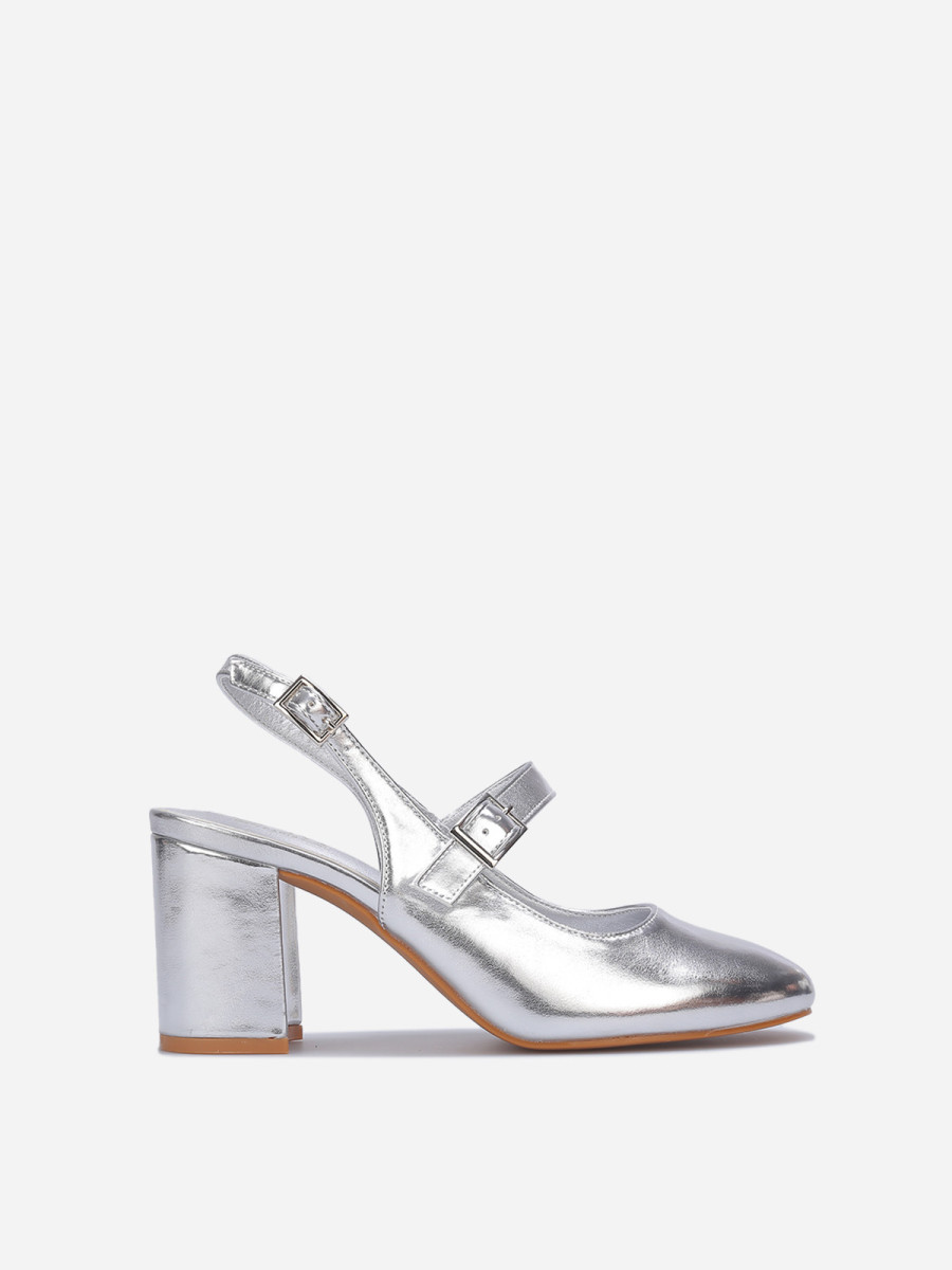Escarpins slingback style babies argentés