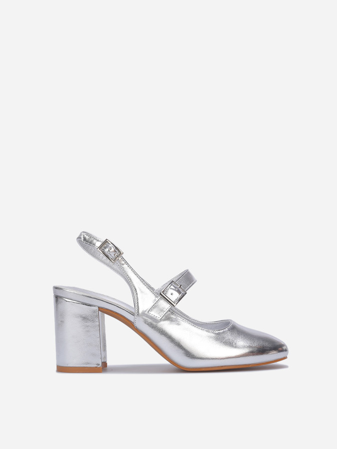 Escarpins slingback style babies argentés