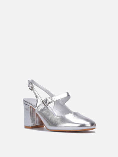 Escarpins slingback style babies argentés