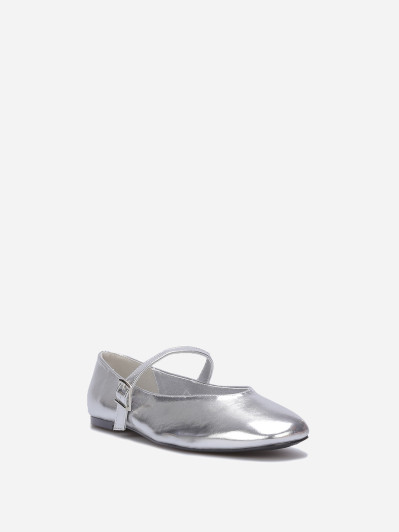 Ballerines en simili style babies argentées