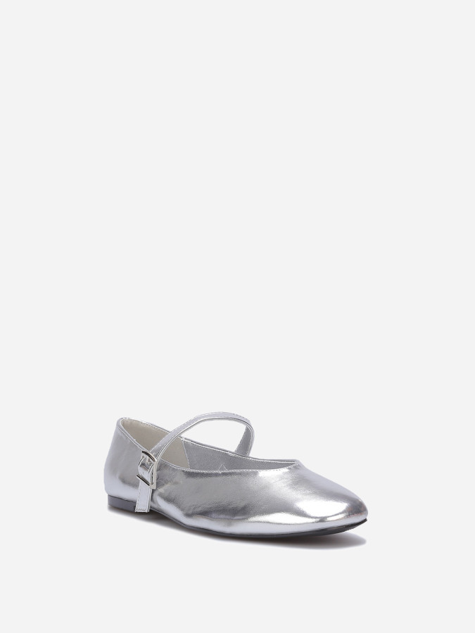 Ballerines en simili style babies argentées