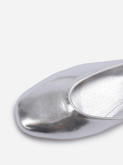 Ballerines en simili style babies argentées