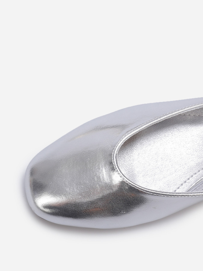 Ballerines en simili style babies argentées