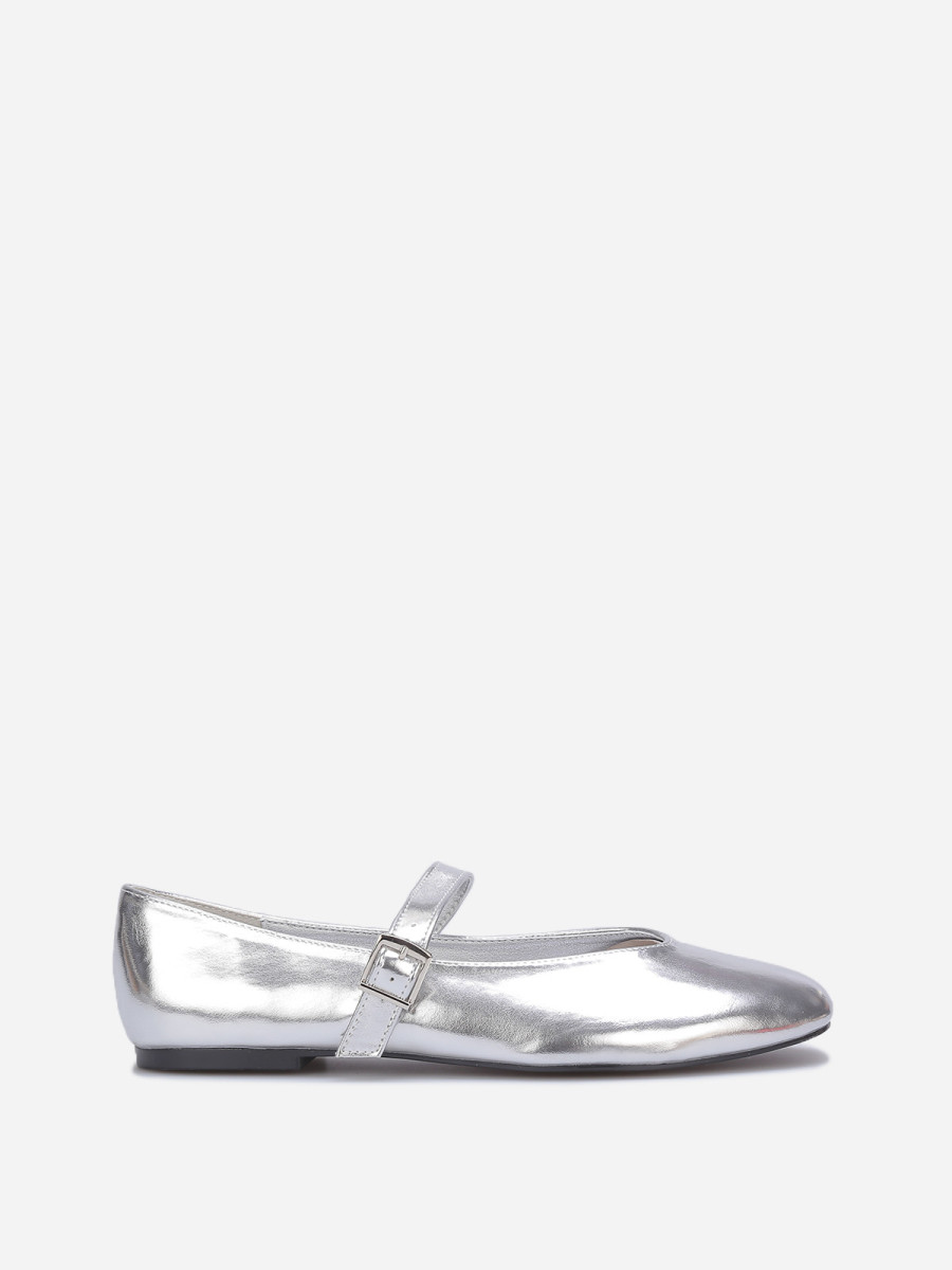 Ballerines en simili style babies argentées