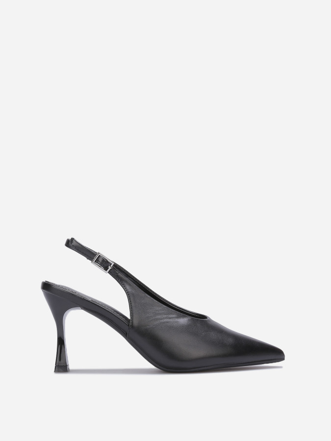 Escarpins slingback style rétro noirs