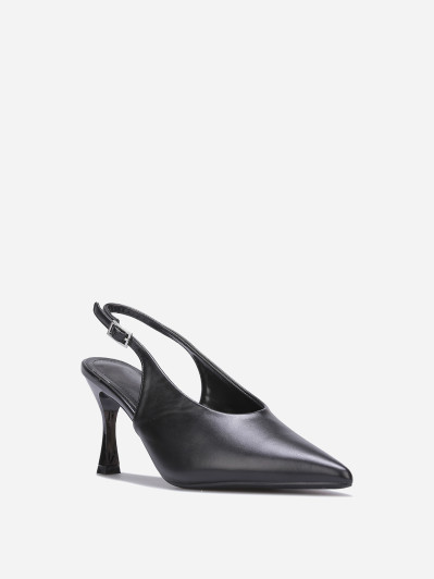 Escarpins slingback style rétro noirs