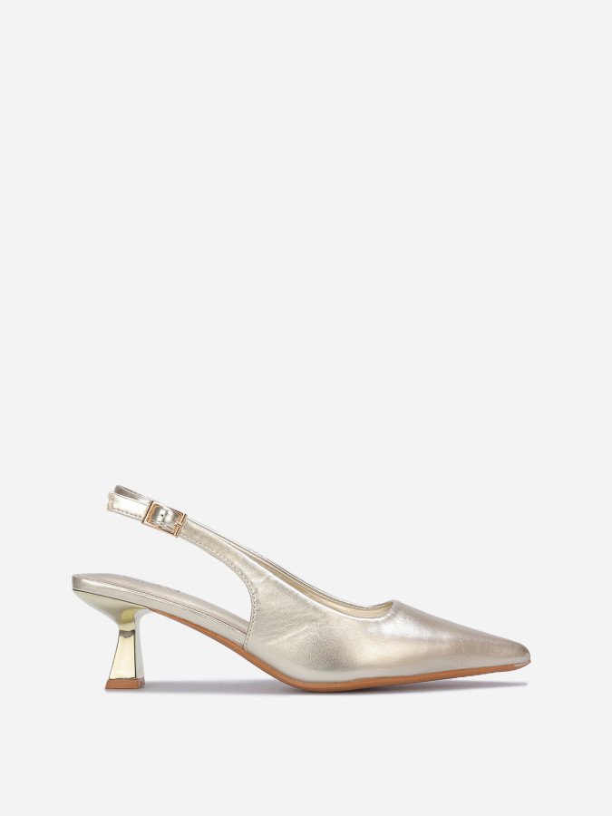Escarpins slingback à bout pointu dorés