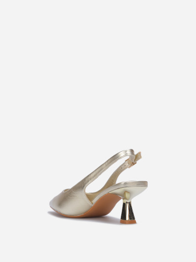 Escarpins slingback à bout pointu dorés