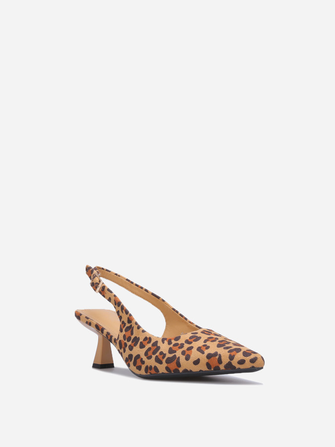 Escarpins slingback à motif animal