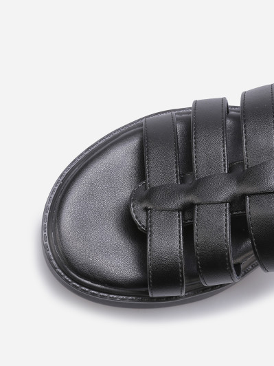 Sandales à brides et plateforme noires