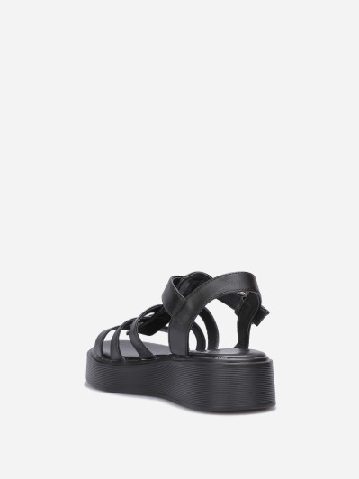 Sandales à brides et plateforme noires