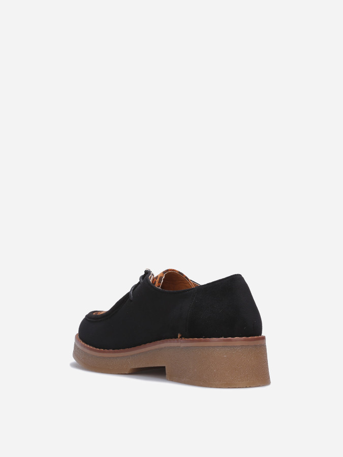 Derbies en suédine à lacets léopard