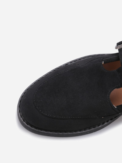 Mocassins style babies en suédine noirs