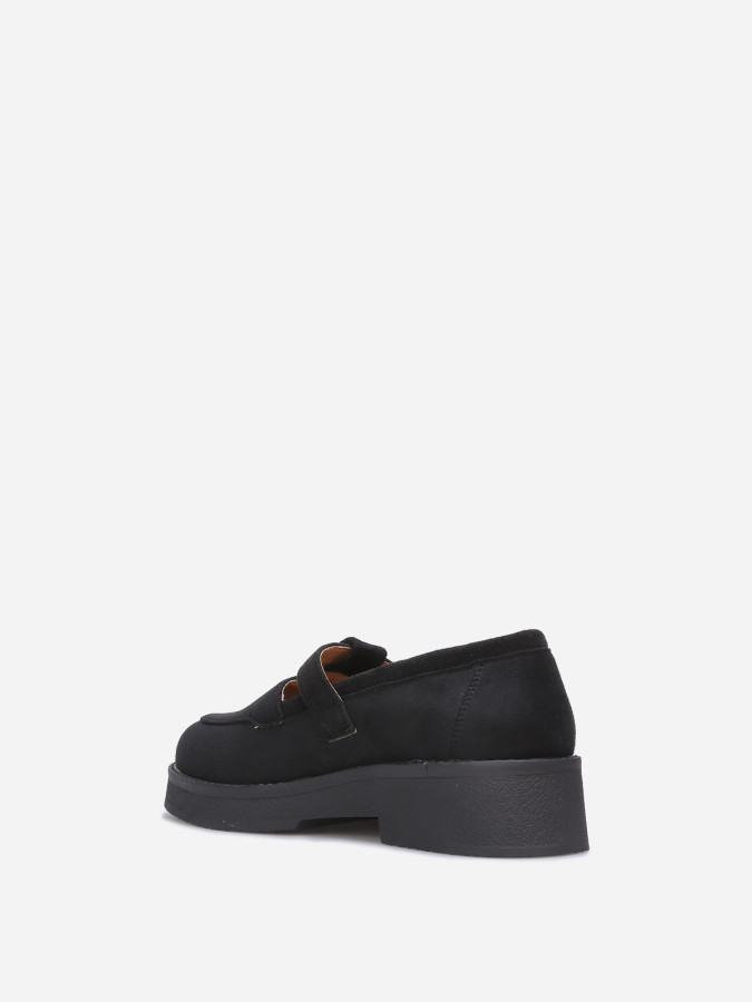 Mocassins style babies en suédine noirs