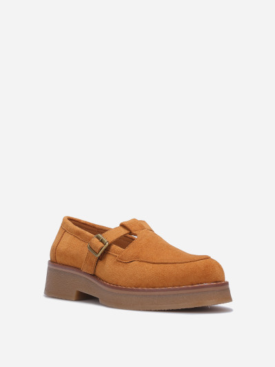 Mocassins style babies en suédine camel
