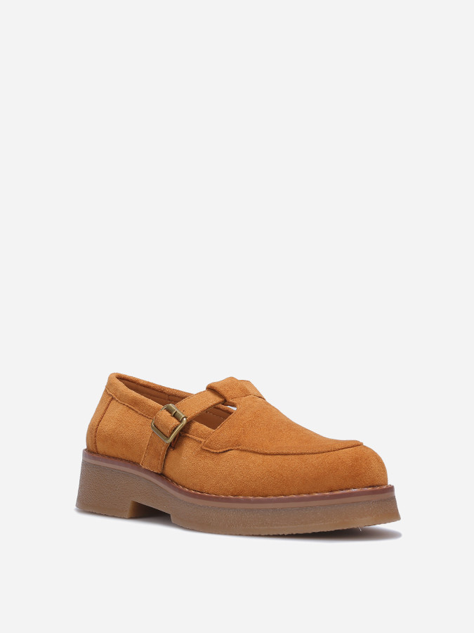 Mocassins style babies en suédine camel