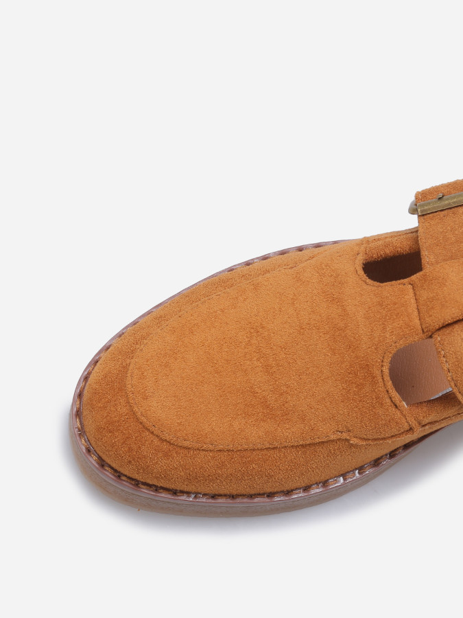 Mocassins style babies en suédine camel